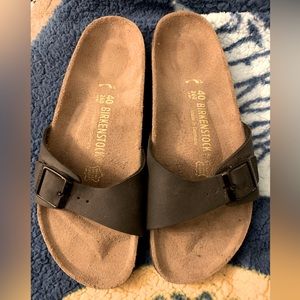 Birkenstock Madrid black slides sandals woman’s 9 men’s 7